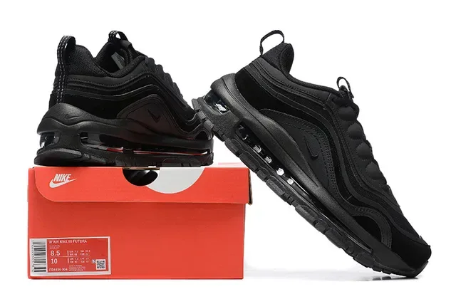 Nike Zapatillas Lifestyle Todas Negras Air Cushion Upper En Capas 6