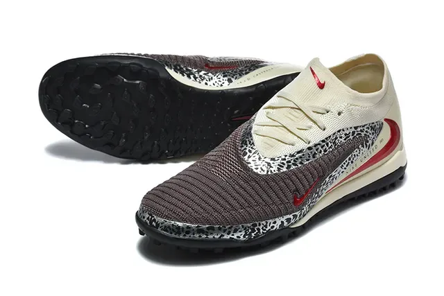 Nike Beige Black Knit Upper Leopard-Print Overlay Sneakers 6