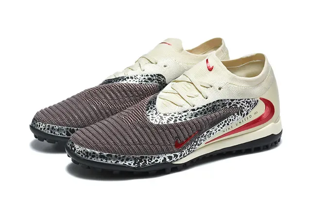 Nike Beige Black Knit Upper Leopard-Print Overlay Sneakers 8
