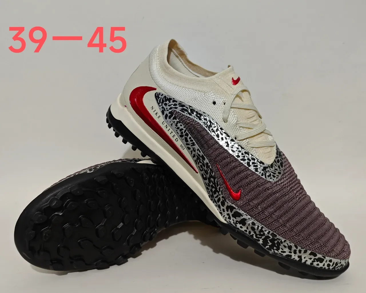 Nike Beige Black Knit Upper Leopard-Print Overlay Sneakers 11