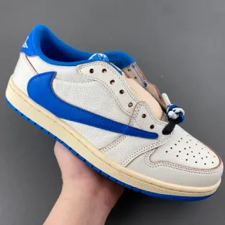 Nike Beige Blue Deconstructed Low-Top Oversized Swoosh Overlay Lifestyle Sneakers