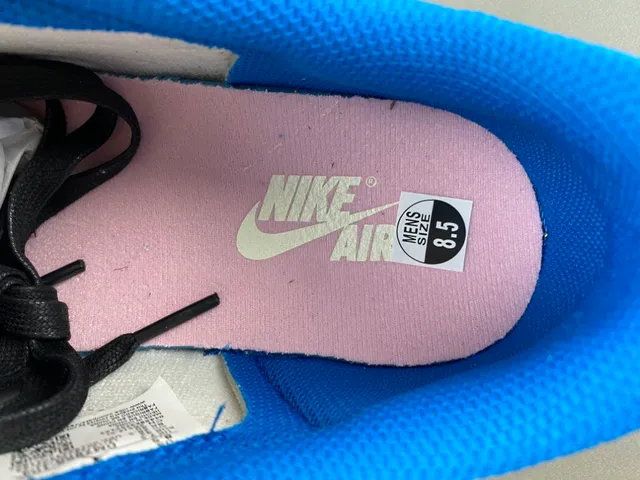 Nike Beige Blue Deconstructed Low-Top Oversized Swoosh Overlay Lifestyle Sneakers 8