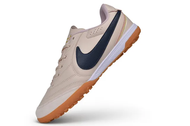 Nike Beige Marine Low-Top Daim Supérieur Turf Chaussures Football 3