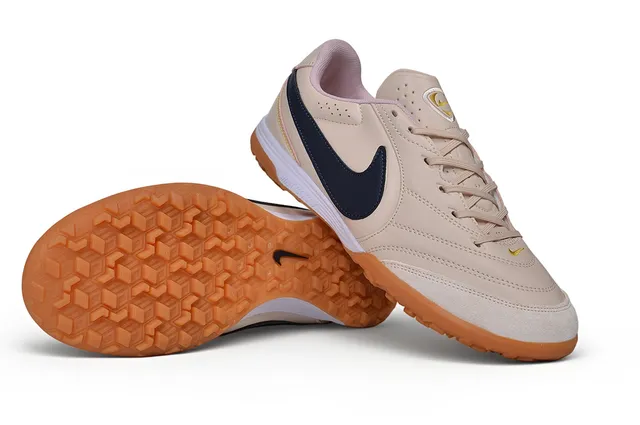 Nike Beige Marine Low-Top Daim Supérieur Turf Chaussures Football 4