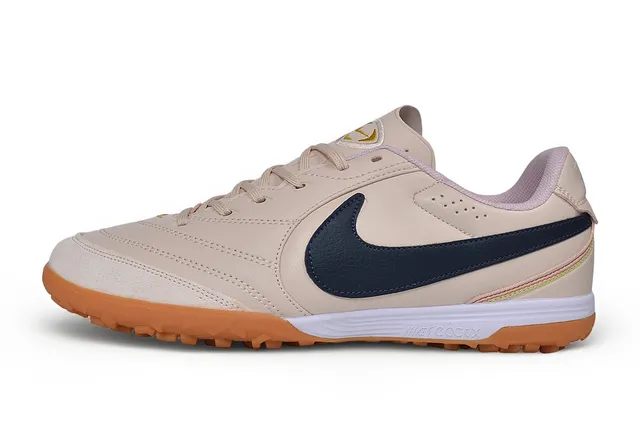 Nike Beige Marine Low-Top Daim Supérieur Turf Chaussures Football 6
