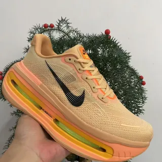 Nike Beige Orange Knit Upper Visible Air Zoom Unit Lifestyle Sneakers