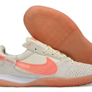 Nike Beige Orange Low-Top Suede Upper Indoor Soccer Shoes