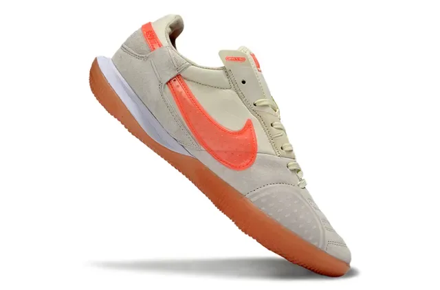 Nike Chaussures de Football Intérieur Basse en Suède Beige Orange 2