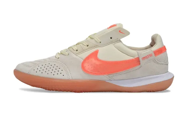 Nike Chaussures de Football Intérieur Basse en Suède Beige Orange 7