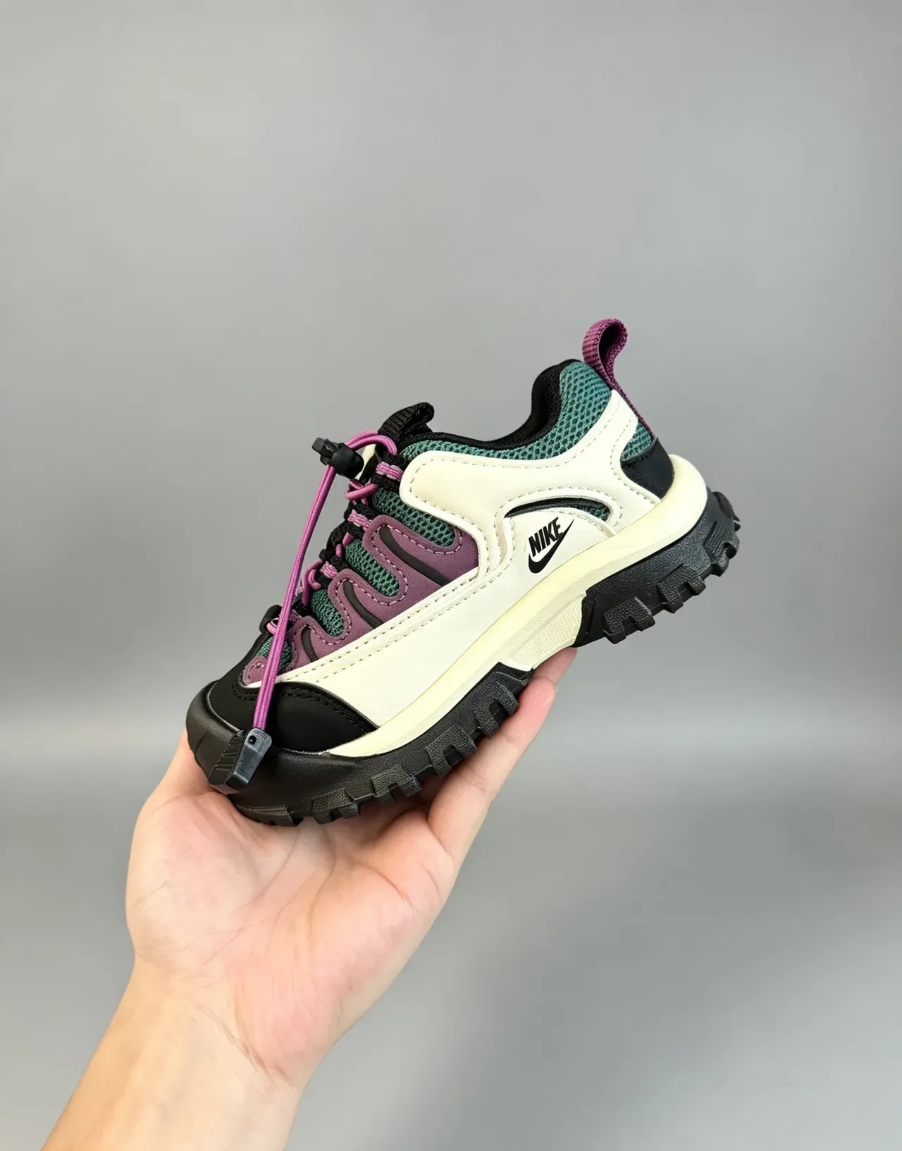 Nike Beige Purple Rugged Lugged Outsole Mixed-Material Upper Lifestyle Sneakers 14