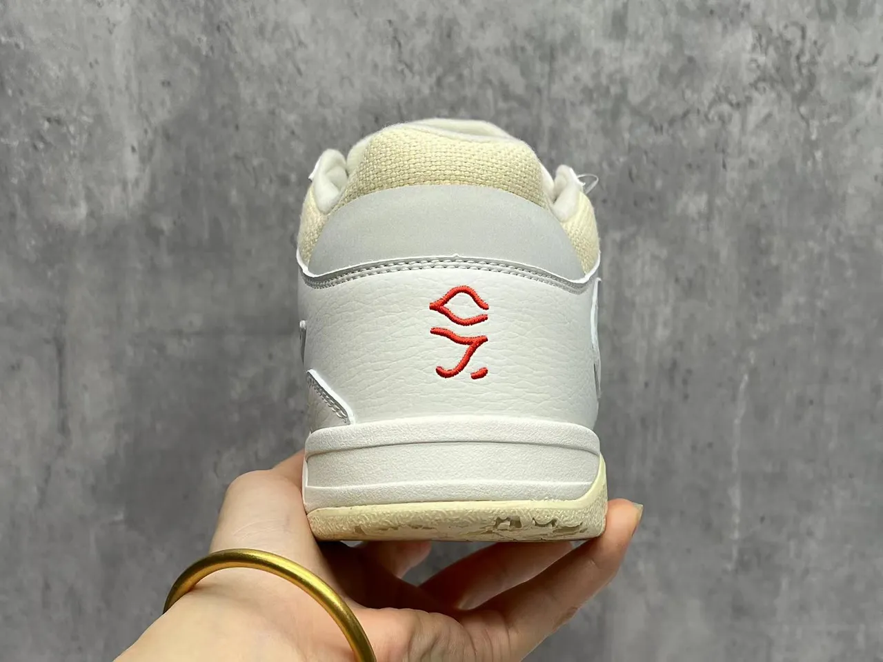 Nike Beige White Layered Leather And Textile Upper Sculpted Multi-Density Midsole Sneakers 4
