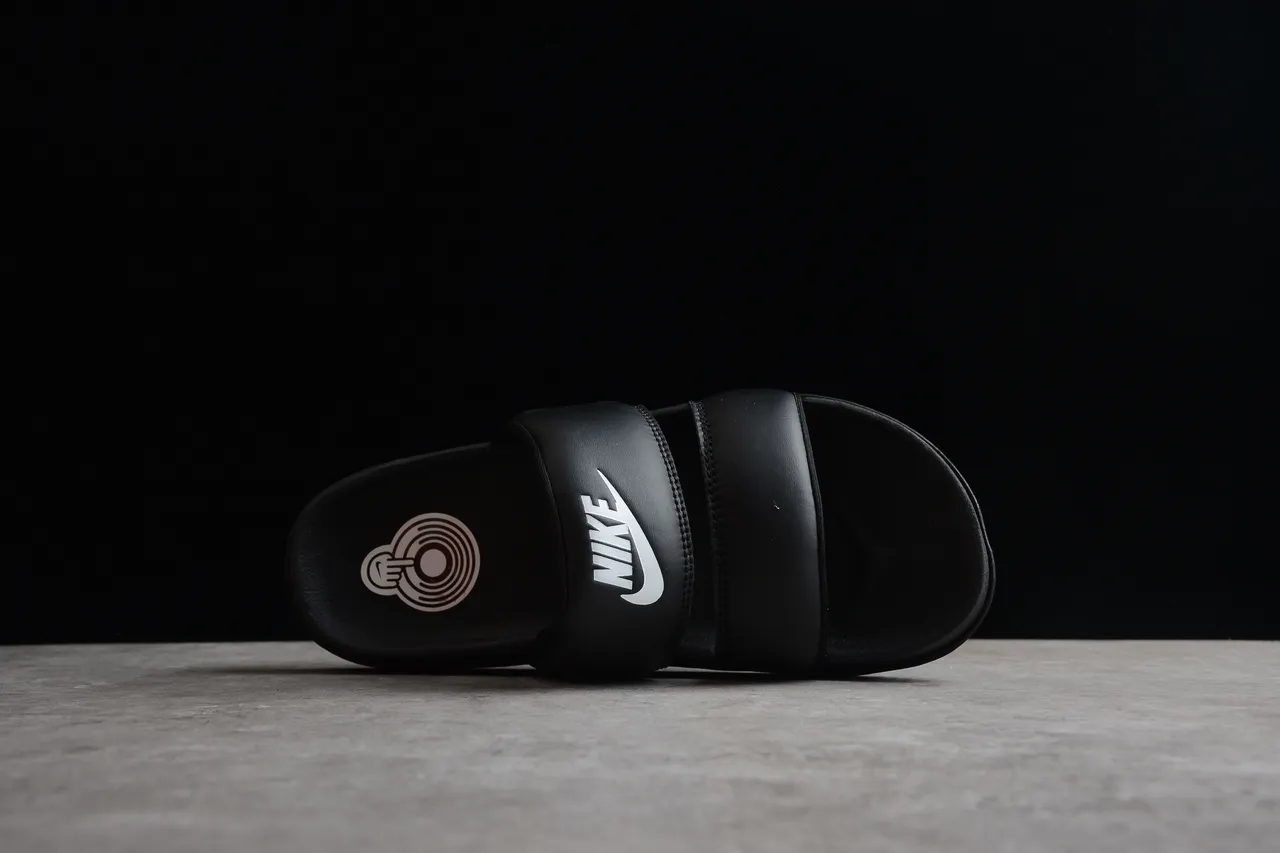 Nike Benassi JDI Black White Logo Slippers 10