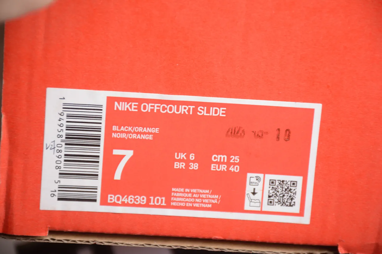 Nike Benassi JDI White Black Orange Slippers 2