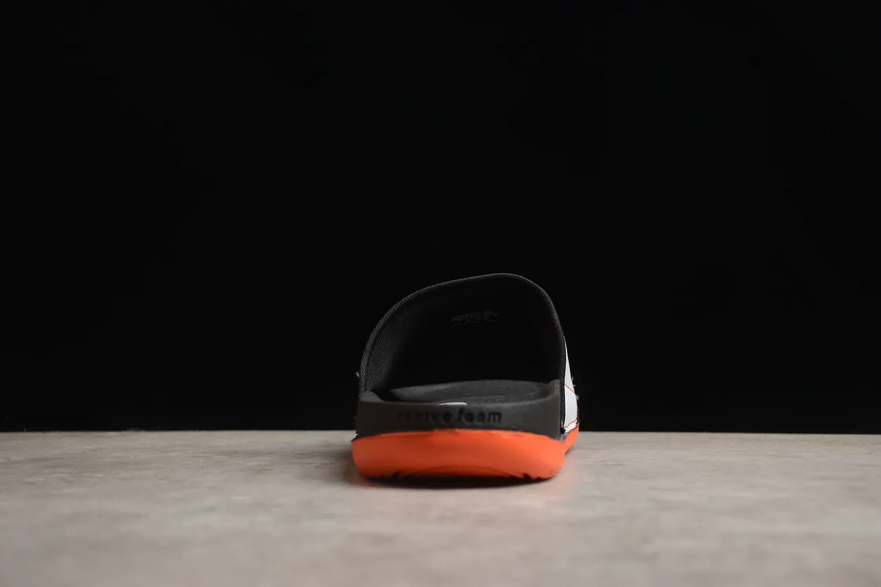 Nike Benassi JDI White Black Orange Slippers 9