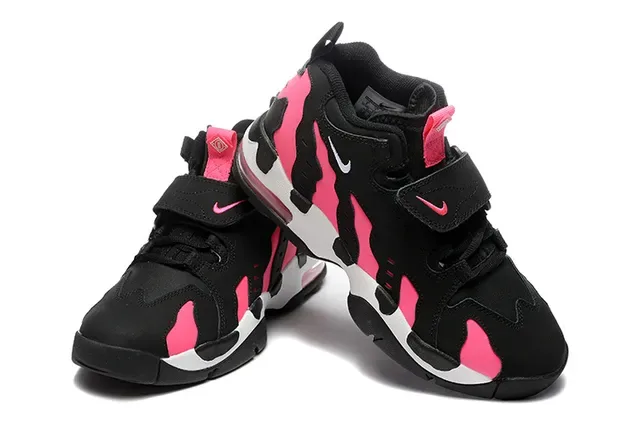Nike Black and Pink Flame Overlay High-Top Sneaker 3