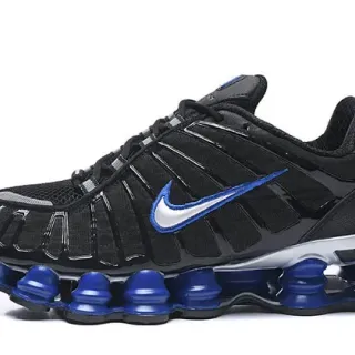 Nike Black Blue Layered Synthetic Cage Upper Visible Shox Air Columns Lifestyle Sneakers