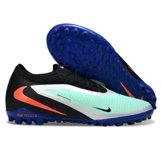 Nike Black Blue Low-Cut Sock-Fit Collar Synthetic Cage Overlay Turf Soccer Shoes