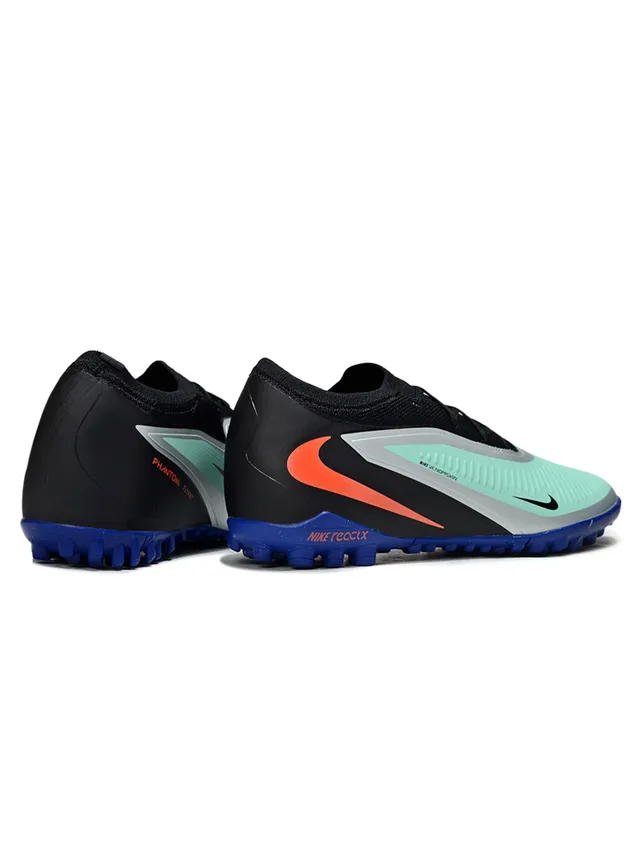 Nike Chaussures de football turf noir et bleu basse coupe collet de chaussette superposition de cage synthétique 2