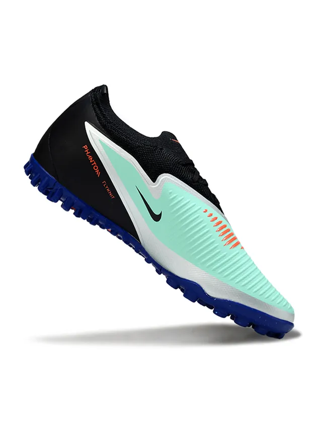 Nike Chaussures de football turf noir et bleu basse coupe collet de chaussette superposition de cage synthétique 3