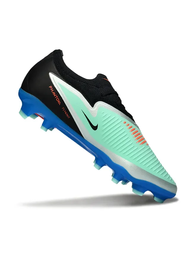 Nike Chaussures de football Noir Bleu Basse Tige Synthétique Texturée Forefoot Cage Firm-Ground 2