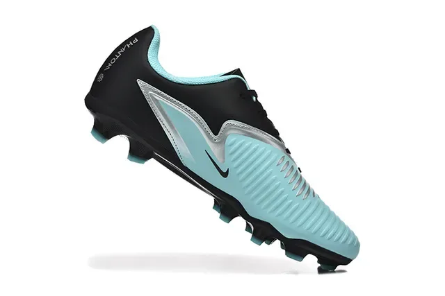 Nike Noir Bleu Low-Cut Synthetic Upper Textured Forefoot Grip Panel Firm-Ground Chaussures de Football 3