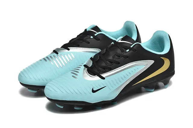 Nike Noir Bleu Low-Cut Synthetic Upper Textured Forefoot Grip Panel Firm-Ground Chaussures de Football 8