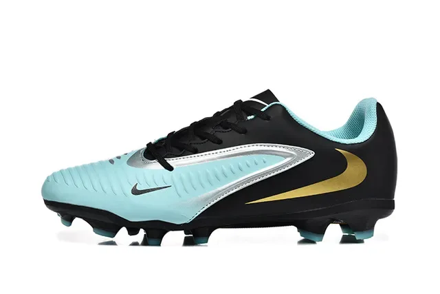 Nike Noir Bleu Low-Cut Synthetic Upper Textured Forefoot Grip Panel Firm-Ground Chaussures de Football 10