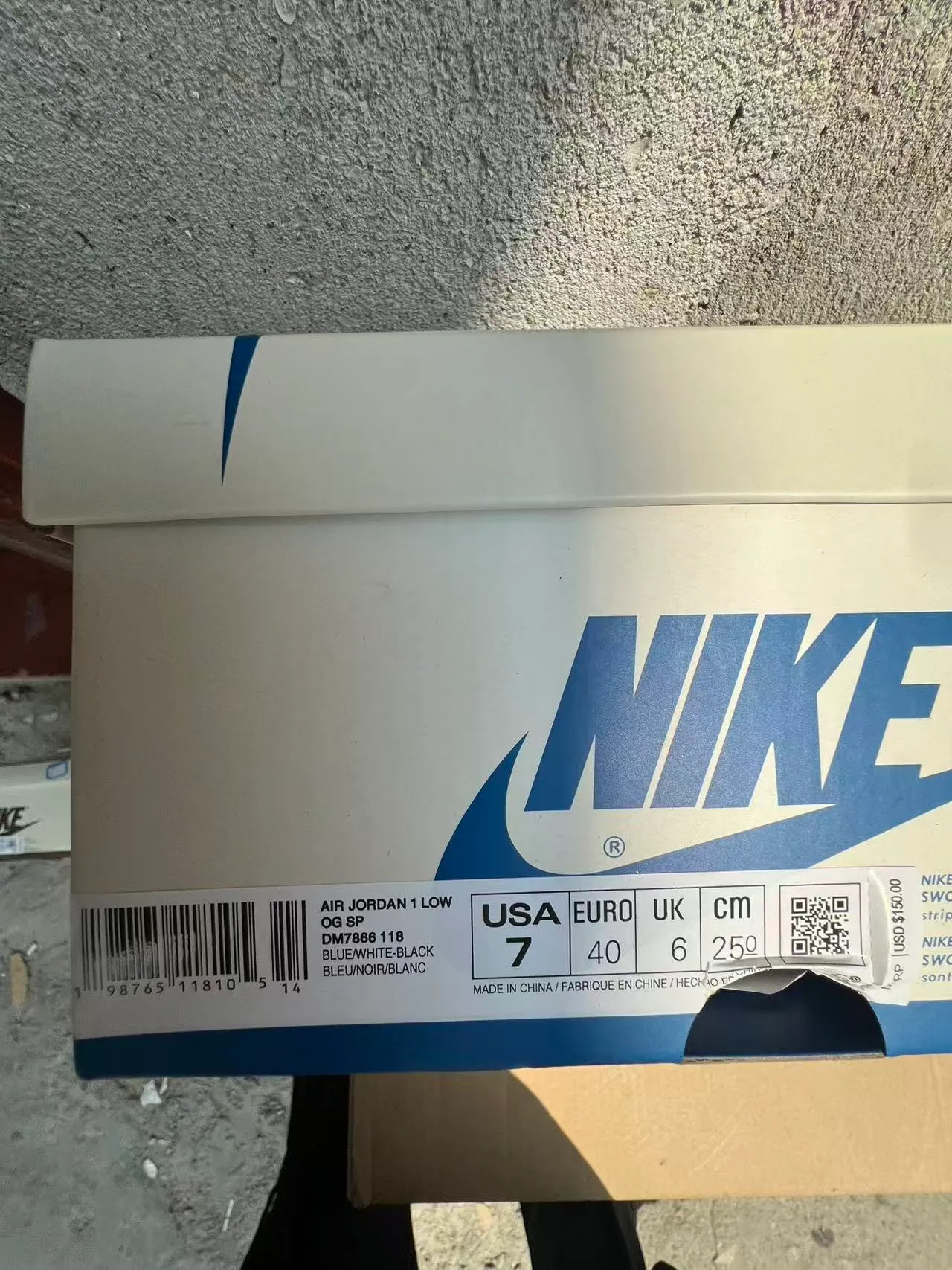 Nike Black Blue Low-Top Silhouette Leather Upper Lifestyle Sneakers 10