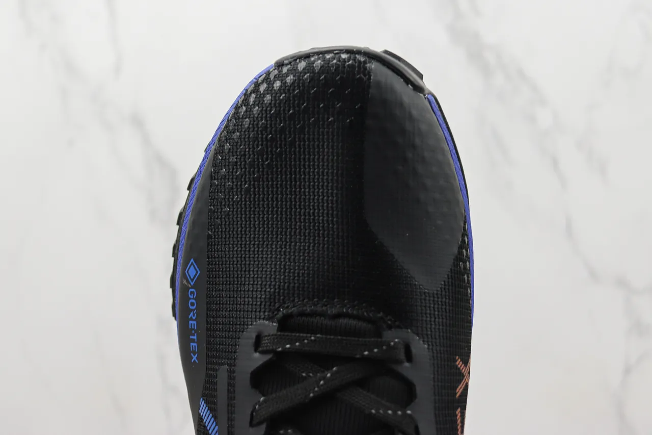 Nike Black Blue Mesh And Synthetic Upper Accent Stripes Running Shoes 6