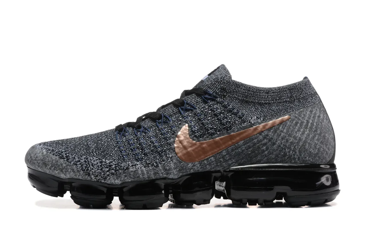 Nike Black Gray Flyknit Upper Visible Air Cushioning Sole Lifestyle Sneakers 4