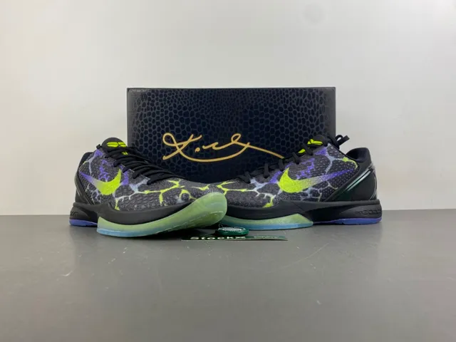 Nike Black Green Low-Top Silhouette Textured Crackle-Pattern Upper Basketball Shoes 12