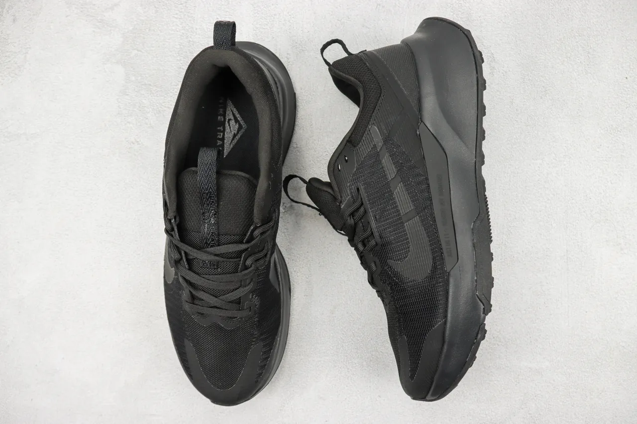 Nike Black Monochrome Mesh And Synthetic Overlay Construction Lifestyle Sneakers 3