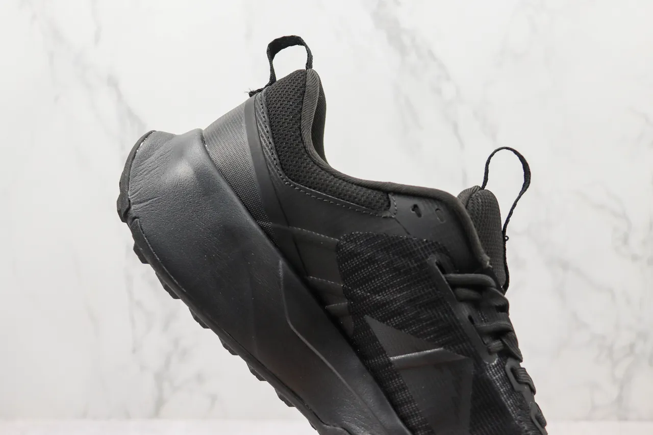 Nike Black Monochrome Mesh And Synthetic Overlay Construction Lifestyle Sneakers 5