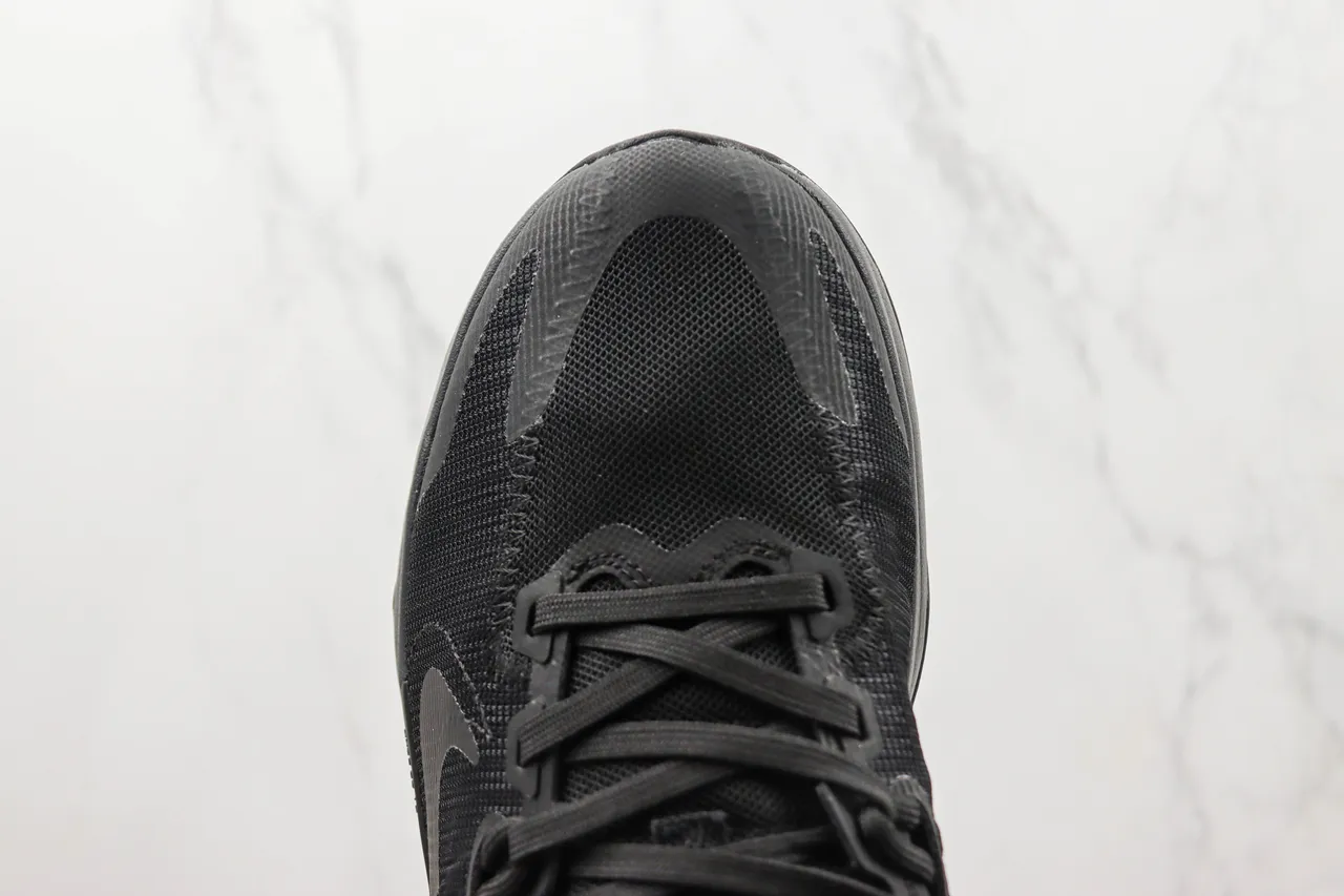 Nike Black Monochrome Mesh And Synthetic Overlay Construction Lifestyle Sneakers 6