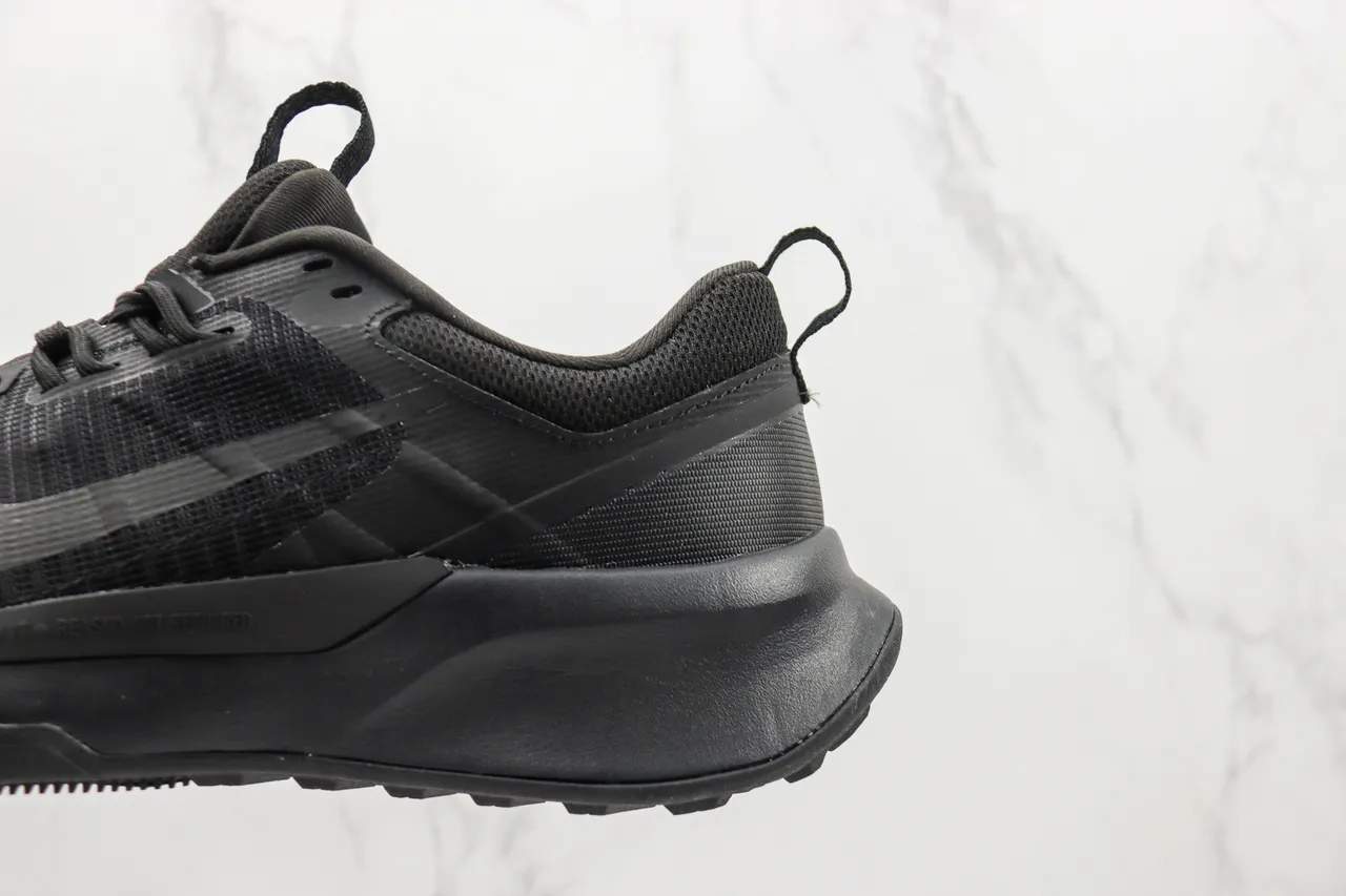 Nike Black Monochrome Mesh And Synthetic Overlay Construction Lifestyle Sneakers 7