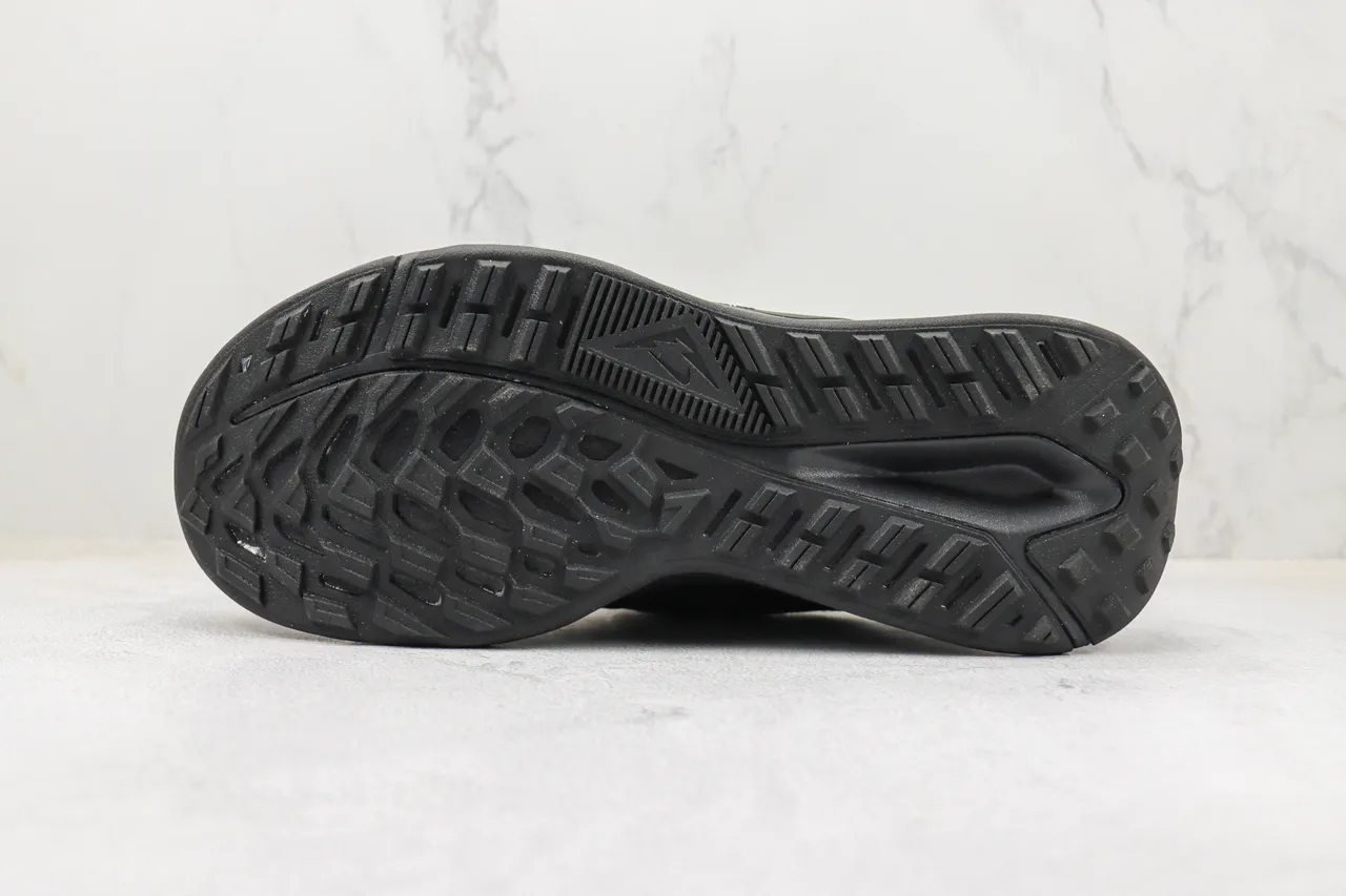 Nike Black Monochrome Mesh And Synthetic Overlay Construction Lifestyle Sneakers 8