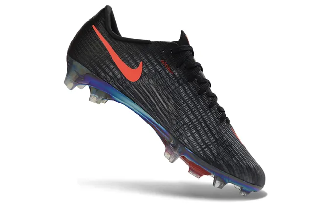Nike Black Orange Flyknit Upper Iridescent Sole Plate Firm-Ground Soccer Shoes 2