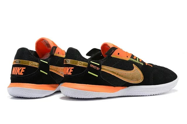 Nike Black Orange Low-Top Suede And Mesh Upper Indoor Soccer Shoes 2