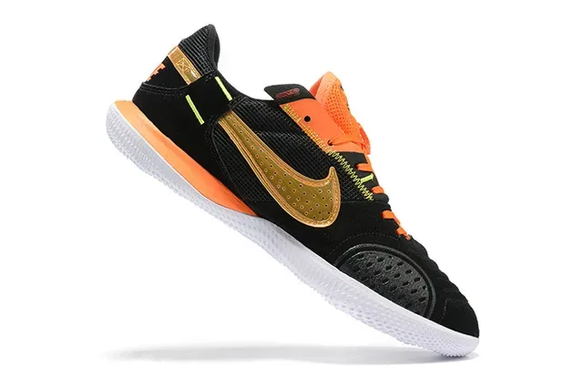 Nike Black Orange Low-Top Suede And Mesh Upper Indoor Soccer Shoes 5