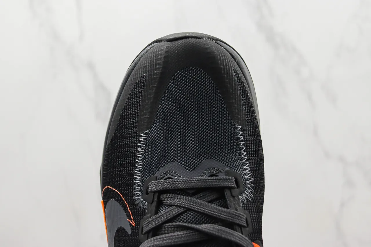 Nike Black Orange Mesh And Synthetic Upper Sculpted Monolithic Midsole Running Shoes 6