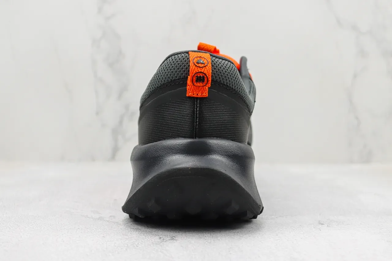 Nike Black Orange Mesh And Synthetic Upper Sculpted Monolithic Midsole Running Shoes 9