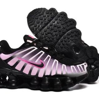 Nike Black Pink Segmented Shox Cushioning Midsole Gradient Striped Upper Lifestyle Sneakers