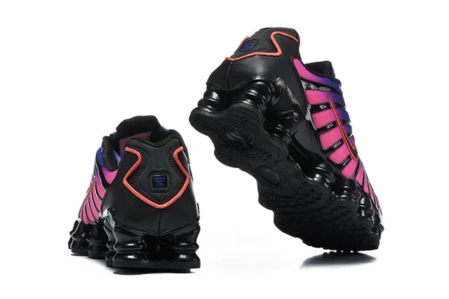 Nike Black Pink Segmented Shox Cushioning Midsole Gradient Striped Upper Lifestyle Sneakers 2