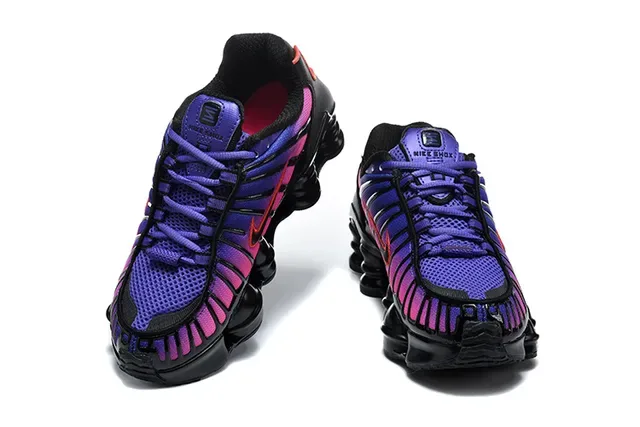 Nike Black Pink Segmented Shox Cushioning Midsole Gradient Striped Upper Lifestyle Sneakers 3