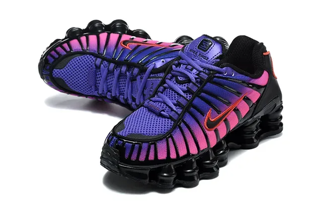 Nike Black Pink Segmented Shox Cushioning Midsole Gradient Striped Upper Lifestyle Sneakers 4
