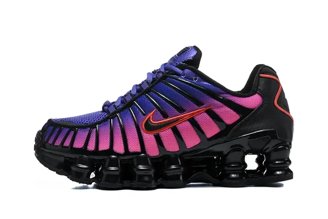 Nike Black Pink Segmented Shox Cushioning Midsole Gradient Striped Upper Lifestyle Sneakers 6