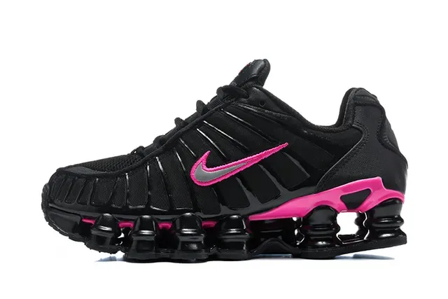 Nike Black Pink Segmented Shox Cushioning Midsole Gradient Striped Upper Lifestyle Sneakers 10