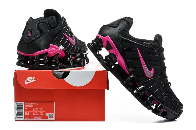 Nike Black Pink Segmented Shox Cushioning Midsole Gradient Striped Upper Lifestyle Sneakers 11