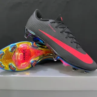 نيكي أحذية كرة القدم أسود أحمر Low-Cut Flyweave Upper Firm-Ground