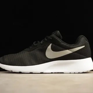 Nike Black Silver Ribbed Knit Upper Metallic Swoosh Lifestyle Sneakers